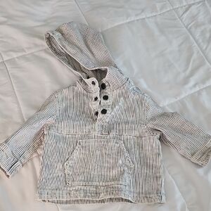 Striped Hooded Baby Pullover